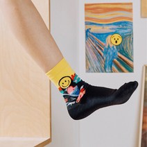 GGRN 패션 양말 스마일 명화 W-L-229