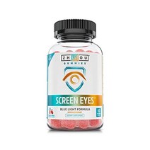 Zhou Nutrition Screen Eyes 구미 블루라이트 포뮬러 함유 눈의 피로 완화 Lutemax 2020 및 메리골드 추출물 시력 건강 보조식품 트로피컬 베리 맛