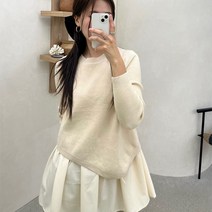 [예쁨시전] 봄가을 언발란스 블라우스 니트
