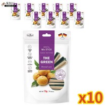 더그린 강아지 덴탈케어 입냄새제거 양치껌 그린 믹스 스틱껌, 10팩, 믹스스틱 9P (72g)