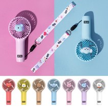 2020년5월 신제품 BT21 베이비 팬 휴대용 선풍기 핸디 미니 다이소 소형 무소음 라인 프렌즈 치미 타타 쿠키 RJ 코야 슈키 망 무선 USB 충전용 손선풍기 캐릭터 손목 스트랩 포함