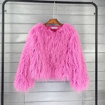 화려하고 따뜻한 인조 모피 루즈핏 플러시 코트 및 재킷 여성용 블랙 화이트 핑크 가을 겨울 외투