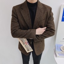 이브컴퍼니 남성 울 모직 싱글 블레이져 자켓(SAIT)