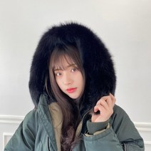 퍼스타일 패딩후드리폼후드리폼 모자털 폭스(블랙브라운)