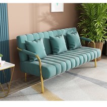 인테리어 쇼파 4인용 3인용 카페 업소용 로비용 극세사 쇼파배드 골드, 05.하늘빛