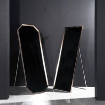 퍼니츠 글램 전신 거울 시리즈 - 스탠드형 벽걸이형 드레스룸 거울, 사각와이드 중, 티타늄그레이