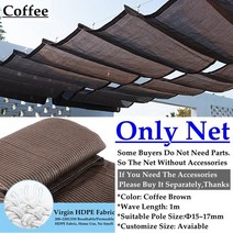 대형어닝 차양 비 가림막 파고라 전동 자동 두꺼운 자외선 차단 HDPE 패브릭 Pergola 개폐식 웨이브 네트 테라스 발코니 슬라이딩 캐노피 수영장 선 커버, Coffee+15mx8m