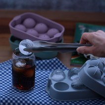 국내생산 실리콘 원형 얼음 트레이 6구, 그레이