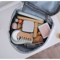 원목 미용실놀이 우드 화장놀이 장난감 세트 역할놀이 조카선물, 이발+화장품 가방