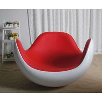 오뚜기 의자 슬립온 인테리어 소파 눕는 의자 캐주얼, 흰색 바닥 케이스 + 빨간색 PU