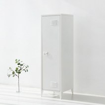 마켓비 MKB 앤틱 철제수납장 캐비넷 세로중 1문, 화이트