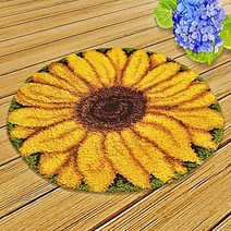 스킬자수세트 DIY 래치훅 매트 만들기 (밑그림포함), 해바라기