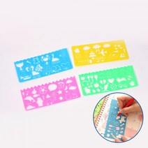 사물 동물 컬러 모양자 4color 1세트, 상세페이지 참조