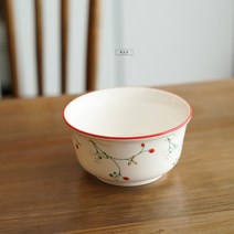 귀여운 카페 리틀 딸기접시 레트로 디저트 접시 과자플레이트 쓰임 떡볶이 파스타 분식집 그릇 빈티지코렐, 11.5cm 밥공기