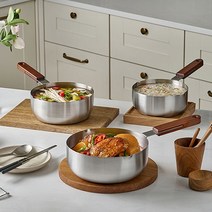 에비히슈테른 레카 우드핸들 통삼중 스텐 편수냄비 16cm 18cm 20cm