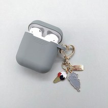 감각적인 에어팟케이스 실리콘 가죽 빈티지 명품 밍크 헤어 볼 키 체인 이어폰 케이스 apple airpods 1 2 블루투스 헤드셋 커버 귀여운 천사 꽃 장식, 에어팟 1 또는 2용 a22