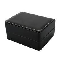 묵주반지 PU 가죽 시계 상자 빈티지 블랙 손목 표시 보석 저장 홀더 포장 선물 14x11x7cm