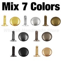 리벳제거 세트 금속 라운드 리벳 싱글 캡 스터드 가죽 공예 가방 벨트 의류 모자 신발 액세서리