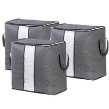 생활전문 패브릭 이불정리함, 세로형65L 3개, 그레이