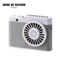 미미드비숑 카메라 목걸이 휴대용 선풍기, 미미드비숑 카메라 선풍기 그레이