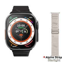 VWAR ZD8 울트라 스마트 워치 시리즈 8 49mm 1:1 티타늄 합금 바디 블루투스 통화 NFC ECG IP68 방수 Z8, BLACK-Alpine S