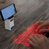 휴대용 블루투스 가상 레이저 키보드 무선 프로젝션 미니 터치 키보드 for computer phone laptop with mouse function, 하얀