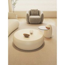 세라믹 쇼파 테이블 라운지 낮은 집꾸미기 원룸 소파, 미색 전체 세트 90M+55CM
