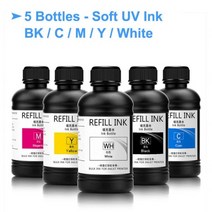 감광성잉크 감광액 UV 평판 프린터용 LED DX4 DX5 DX6 DX7 DX10 TX800 XP600 프린트 엡손 1390 L800 L1800 L805 R1800 5 × 250m, 1.For Hard Materials