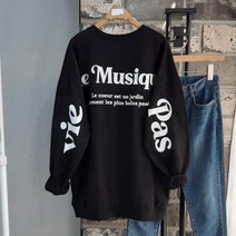 상상그이상 뮤지크 루즈핏 레터링 맨투맨