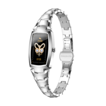 스마트 워치 웨어러블 블루투스 시계 명품 만보기 운동 골프 GPS 심박수 방수 심전도 smart watch women h8 pro 혈압 모니터 여성용 ip67 가민 시계 478, 은, 협력사