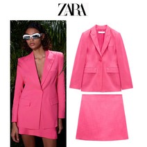 핑크 슬림 정장 자켓 치마 ZARA 자라 여성 투피스 세트