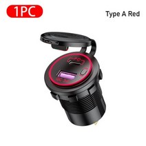 시거잭 주행충전기 차량용 파워뱅크 12V-24V USB 자동차 전화 충전기 QC3.0 5V 3A 소켓 고속 충전 PD 포트, 01 Type A Red 1pc