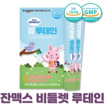 루테인 마리골드꽃추출물 비타민C 아이 어린이 주니어 키즈 초등학생 중학생 청소년 10대 뉴테인 분말 가루 블루베리맛 눈에좋은 영양제 1개월분, 1개