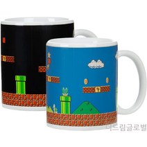 더드림글로벌 온도 색깔 변하는 컵 슈퍼마리오 PC방 카페 핫초코 플레이팅 파티 필수템 아이디어 선물, 1개, 슈퍼마리오 300ml.