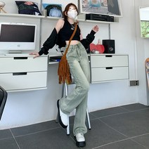 DFMEI 미국 청바지 여고 스트릿 오버사이즈 뒷포켓 하이웨이스트 여성복 바지
