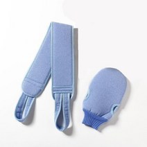 ZZJJC 때밀이 목욕 수건 등 양면 남녀 긴 줄 비비고 흙을 비비고 가려움증을 가라앉히고 빨리 등줄 비비고 손세트, 노르딕블루, 스트랩+때밀이장갑