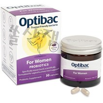 프로바이오틱스 유산균 여성을 위한 옵티백 optibac probiotics 질과 요로를 지원하는 비건 프로바이오틱스 살아있는 상태로 질에 도달하는 것으로 입증됨, 30캡슐