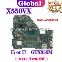 X550VX ASUS A550VX X550VQ X550VXK X550V FH5900V FX50V FZ50V W50V 노트북 마더 보드 I5/I7 GT940M/GTX950M 4GB/, 04 4GB I76700HQ GTX950