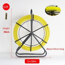 선통대 요비선 손통기 유리 섬유 와이어 케이블 러닝로드 뱀 물고기 테이프 rodder 568mm 50100m 전기 와이어 전원 케이블 풀러 기계, 01 5x50m