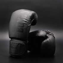 BOXBULLY 고급 권투 킥 복싱 장갑 글러브 가라데 무에타이 경기 MMA 훈련 장비, 14oz, 02.HJD011 매트 블랙 세트
