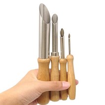 4pcs DIY 몰딩 조각 커터 모양 컷 도자기 펀치 구멍 클레이 세라믹 도구 왁스 모델 슬러지, 한개옵션0