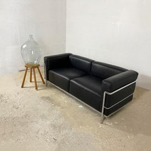 이탈리아 디자이너 르 코르뷔지에 모던 가죽 소파 럭셔리 블랙 3인 쇼파, 싱글 수입 가죽