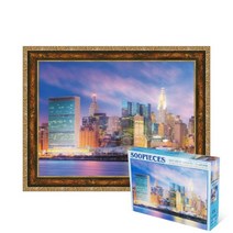 퍼즐피플 랜드마크 직소퍼즐 모음, 미국 뉴욕 맨하탄 500피스 액자포함(엔틱골드), 500p