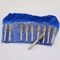 실린더 10 MM 3/8 인치 다이아몬드 그라인딩 헤드 코팅 로터리 포인트 버 연마 6mm 생크 그릿 # 개, 한개옵션0