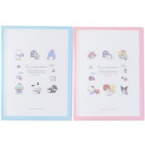 (일본) 산리오캐릭터 문서서류보관 하드커버 6포켓 A4 인덱스화일집 클리어파일홀더 (2color), 블루