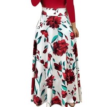 돌잔치엄마원피스 결혼식하객룩 Vestidos Maxi dress Boho 여성 도트 인쇄 색상 일치 긴 소매 높은 허리보
