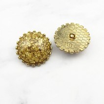 빈티지단추 명품단추 5알세트 금속 원형 진주 큐빅 코트 정장 패션 버튼, 23mm(5알)개, L.금박