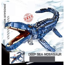 호환블럭 신제품 대형 블루 악어 모사사우르스의 난동 쥬라기월드 611005 호환 창작