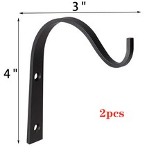 철제화분걸이 화분거치대 2pcs 식물 스탠드 꽃 냄비 후크 홀더 벽 마운트 매달려 바구니 브래킷 정원 장식, 02 Black