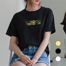 [험블] 루즈핏 런던 레터링티 라운드넥 남녀공용반팔티